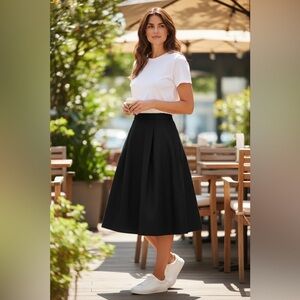 Banana Republic x Mad Men Midge A-Line Skirt Black Linen Blend Retro 60s Size 6